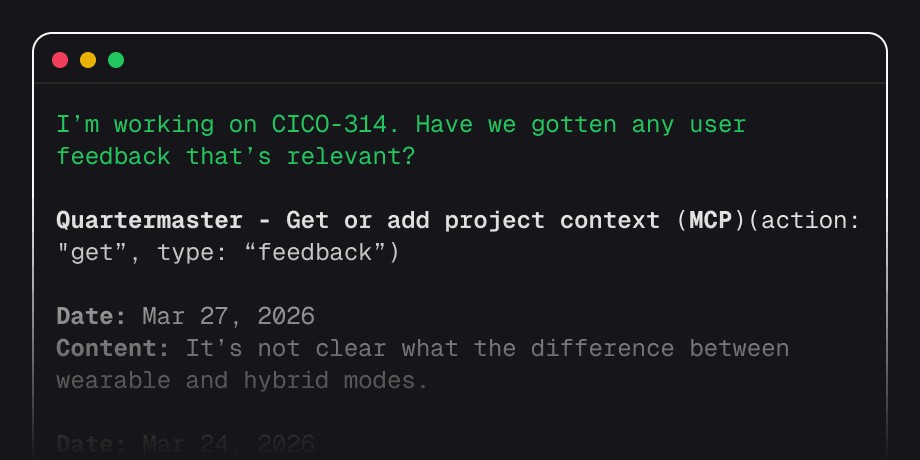 User feedback